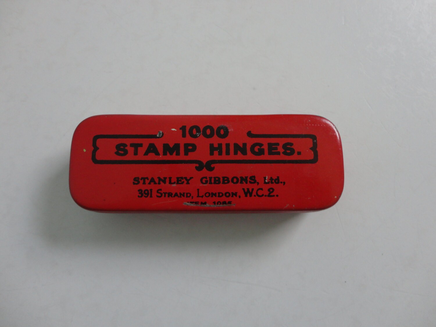 VINTAGE stanley gibbons stamp hinges TIN Haute Juice