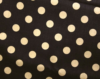 FREE SHIPPING Japanese Cotton Fabric - Large Dots Fabric in Brown (F023) - Fat Quarter