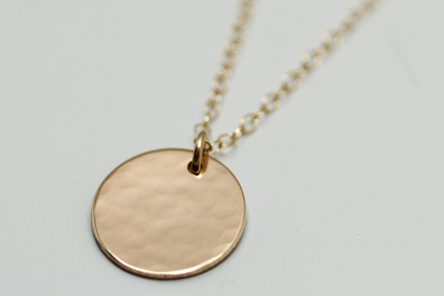 Gold disc necklace dainty gold necklace delicate gold