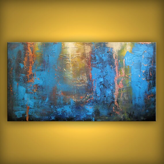 palette knife metallic gold art abstract painting by mattsart