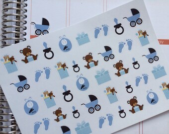 Baby Boy Stickers, New Baby Stickers, Fits Erin Condren Planner, Stickers, Baby Shower Gift
