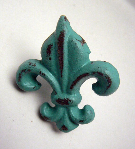 Fleur de lis Cast Iron FDL Drawer Pull Knob Knobs