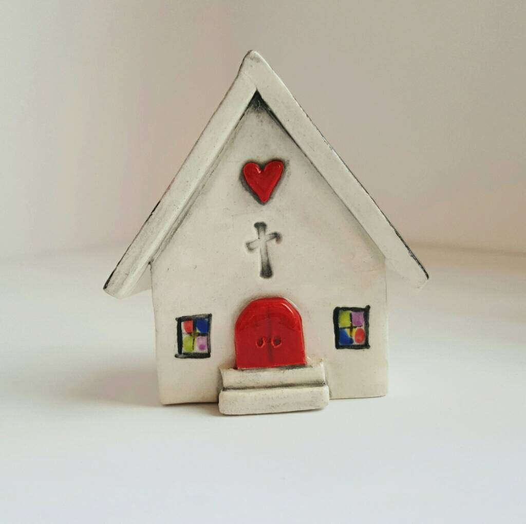 Little Clay Church Simple Clay church MADE TO ORDER
