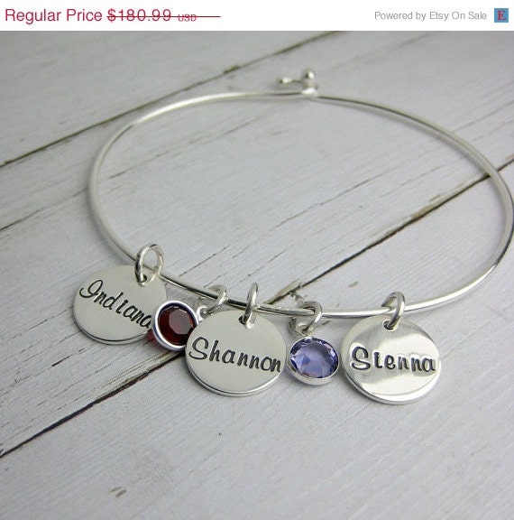 Wire Charm Bangle Bracelet