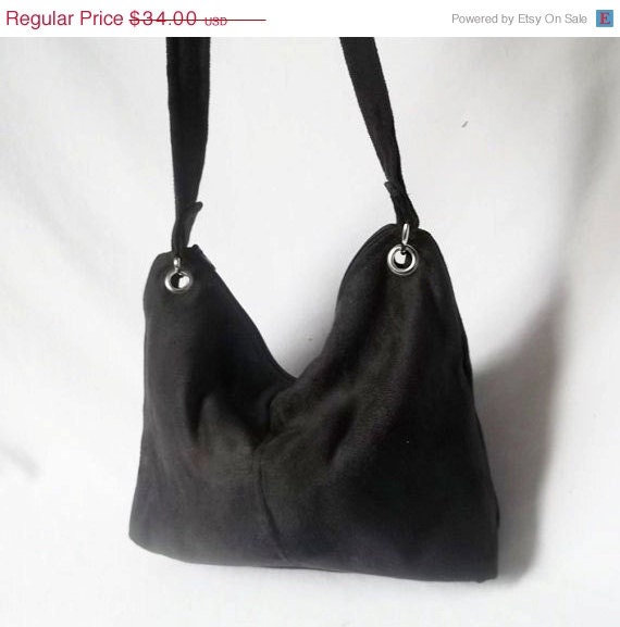 Mothers Day Sale - Black hobo bag - Small Orion ultra suede slouch bag ...