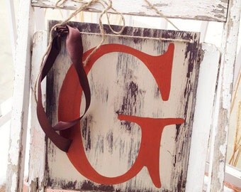 Door Hanger, Front Door Decor, Letter Door Hanger Art Wood Sign, Wall Letters, Custom Initial, Wall Decor, Letter Art Sign, Family Name Gift