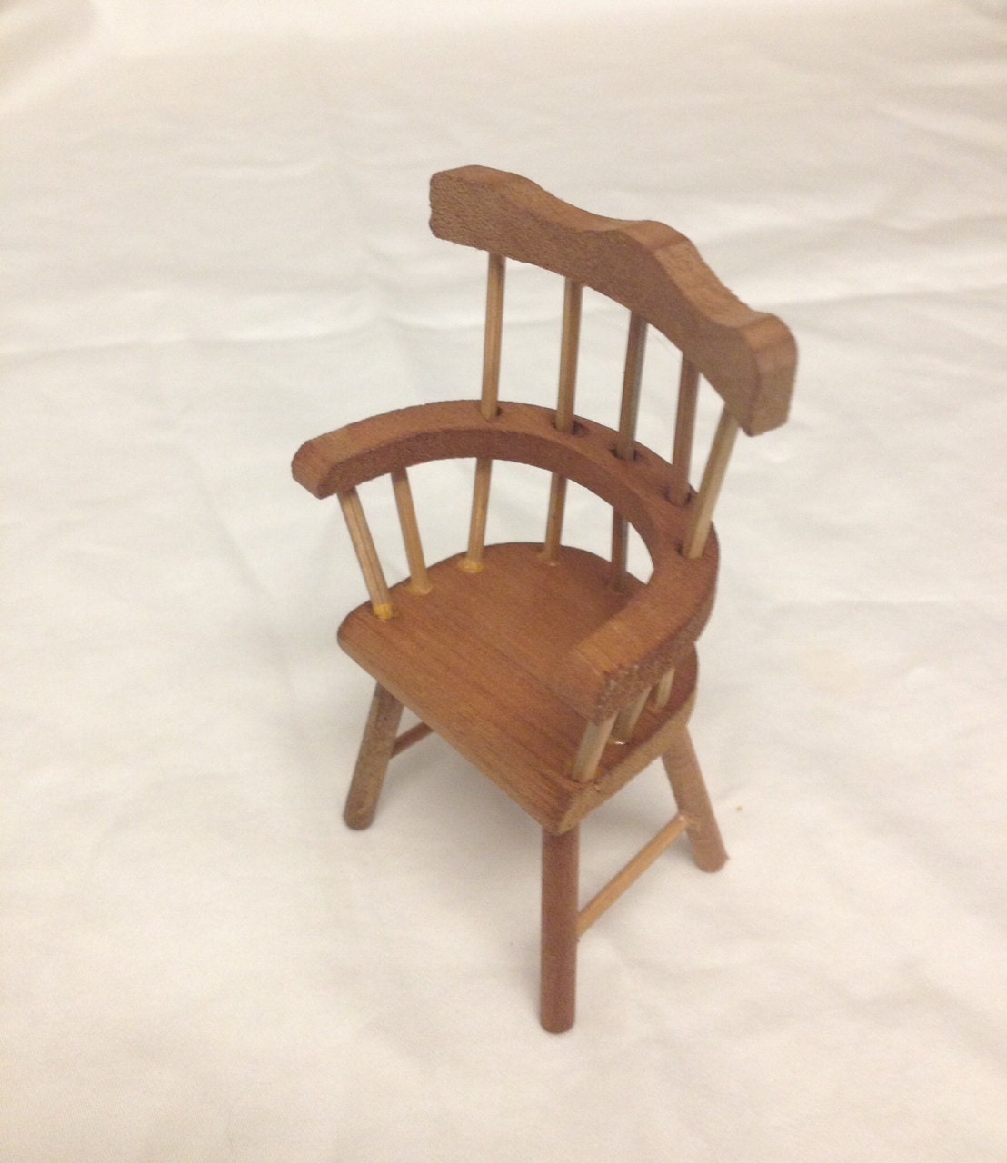 Vintage Miniature Dollhouse Chair Wood Highback Haute Juice