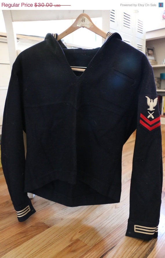 SALE 40% OFF Navy uniform undress wool flannel jumper cracker jack ...