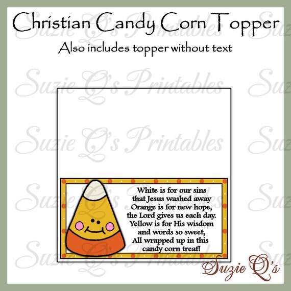 Christian Candy Corn Topper NEW DESIGN Digital Printable