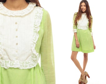 minidress dolly ruffle lime