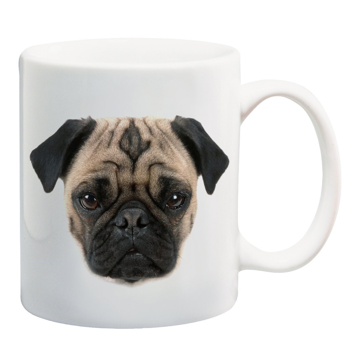 Cute Pug dog face ceramic coffee mug tea cup