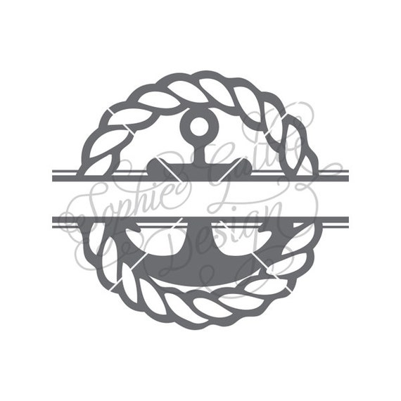 Download Split Rope Nautical Anchor SVG DXF digital download files
