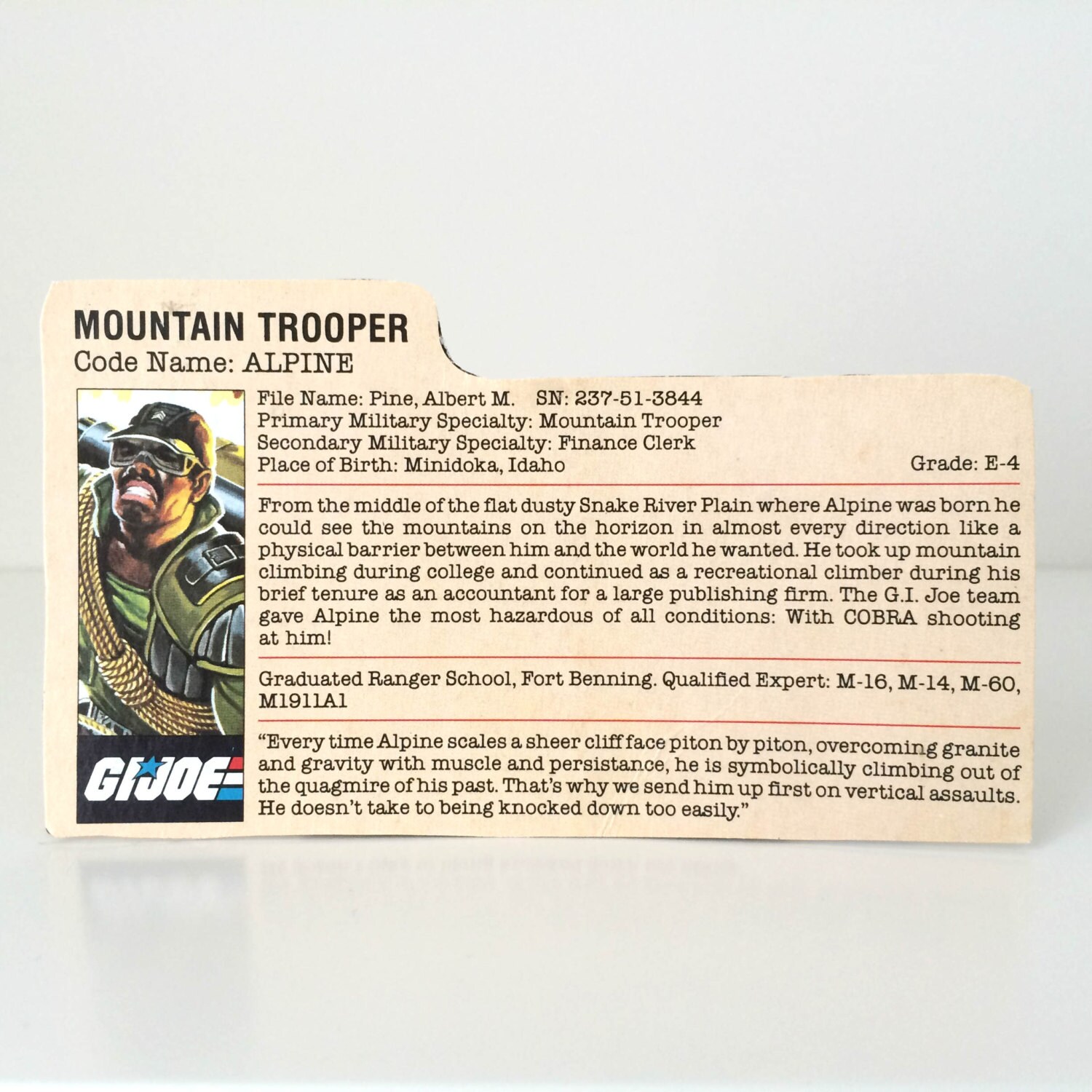 80's GI Joe Action Figure Alpine Mountain Climber