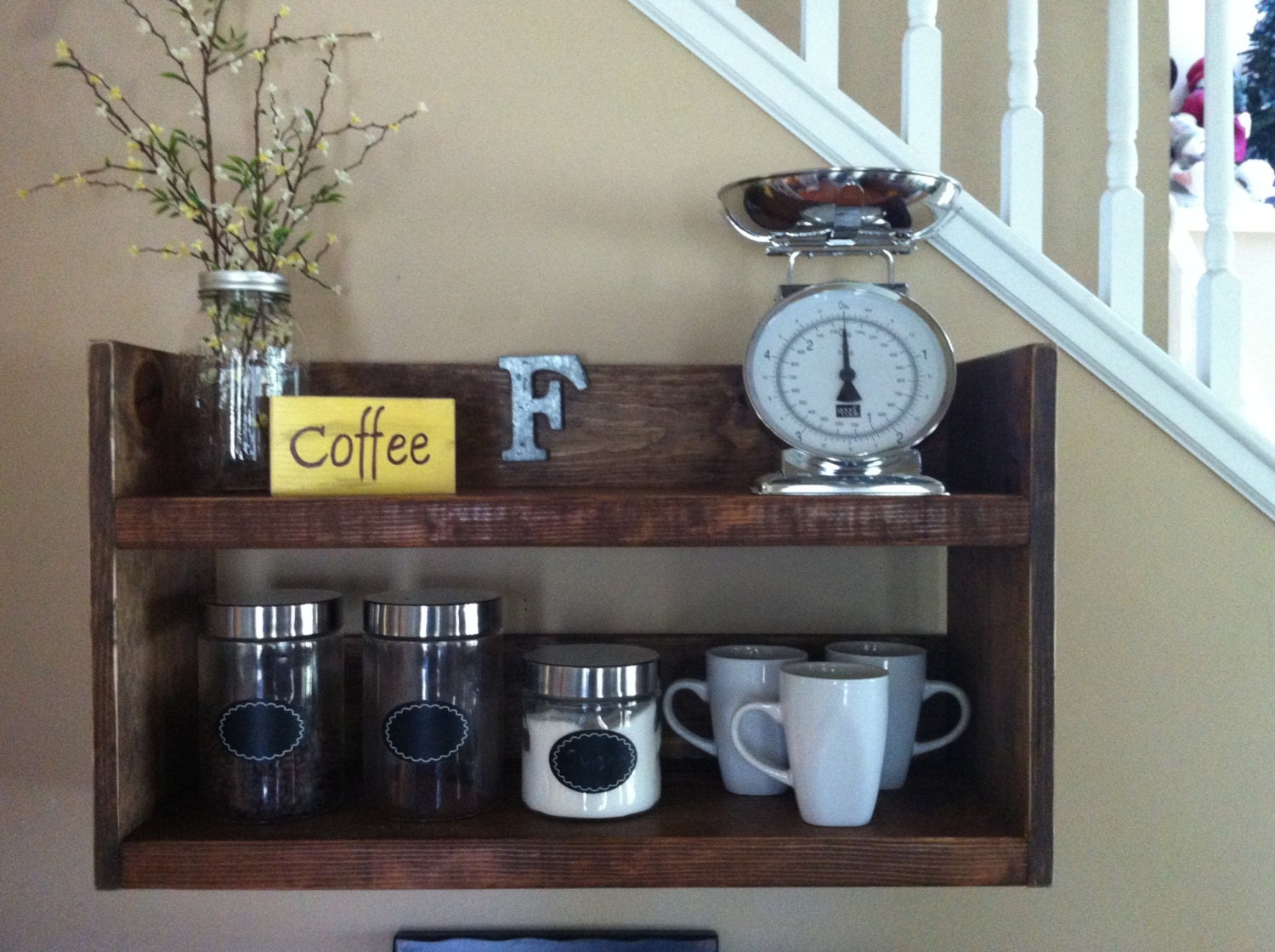kitchen coffee bar shelf