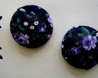 Fabric Covered Button Earrings