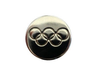 Olympic Games Rings Chrome Button (00668)*Available in Quantity*
