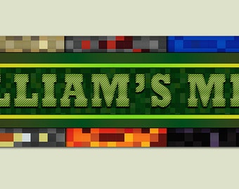 Minecraft Inspired Personalized Door sign