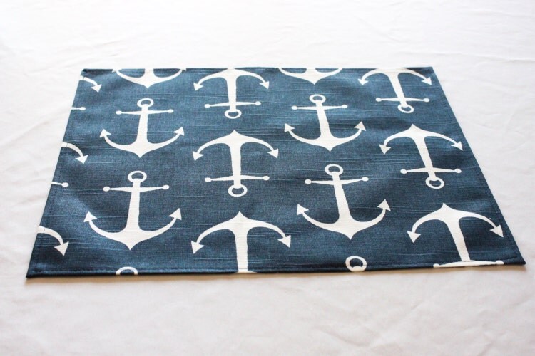 Navy anchor placemat Nautical wedding decor by CaysonDecor