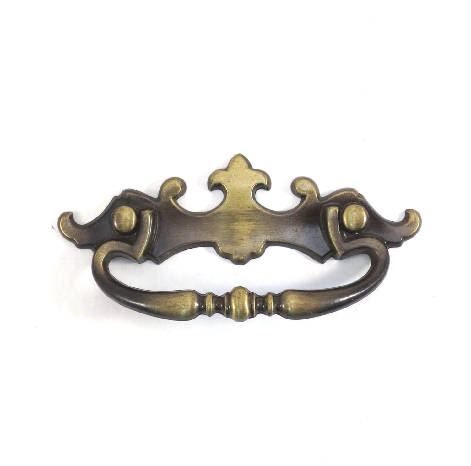 Antiqued Gold Colonial Drawer Pull Hardware Vintage