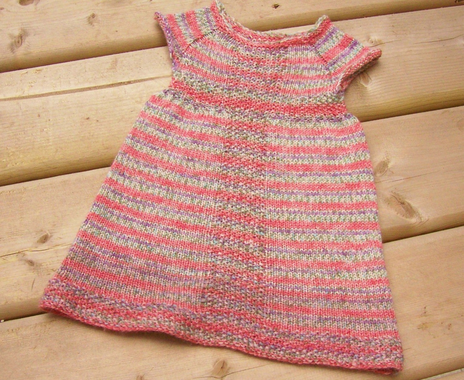 Hand Knitted Baby Dress Hand Knit Baby Girl Dress Bamboo Wool