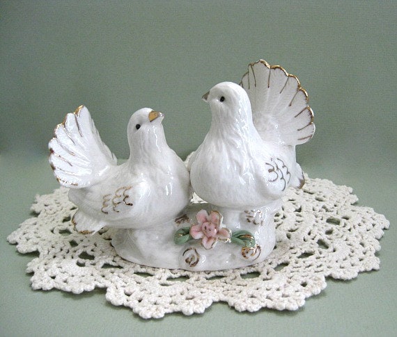 ceramic white bird figurine