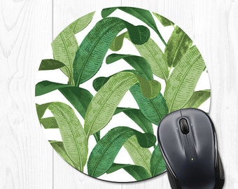 Mouse Pad Mousepad Coworker Gift for Coworker Gift for Her Mouse Pads Banana Leaf Office Desk Accessories Banana Leaves Office Supplies