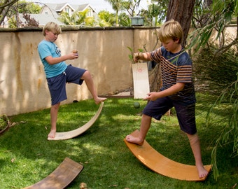 Curvy Board/ Waldorf Rocker Board Golden Oak Finish/ Blue Sunburst