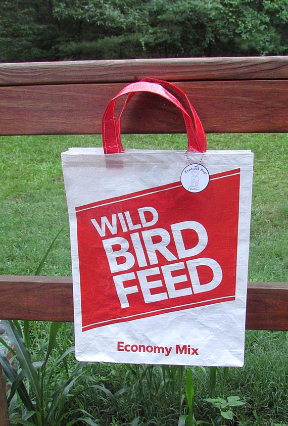 Bird Seed Bag Recycled Feed Bag Feedsack by thecattsuglybabies