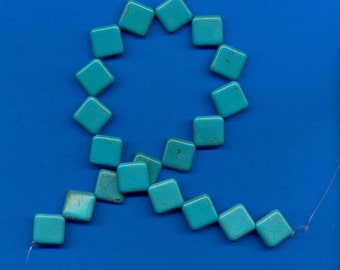 15 Inch Strand of Magnesite Diamond Shaped Beads, 20mm