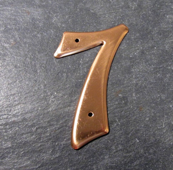 Bronze Number 7 House Number VINTAGE House Number 7 by punksrus