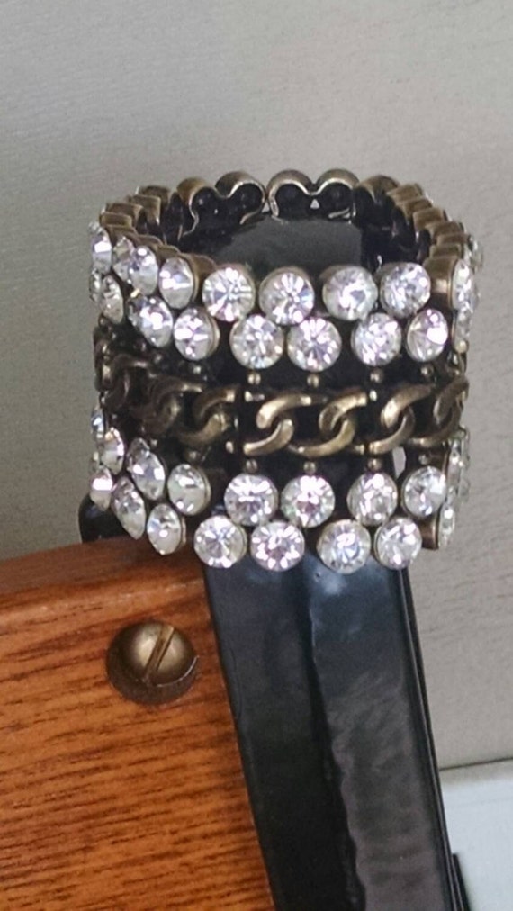 Statement Rhinestone stretch Bracelet one by LovesgemstoneDesigns