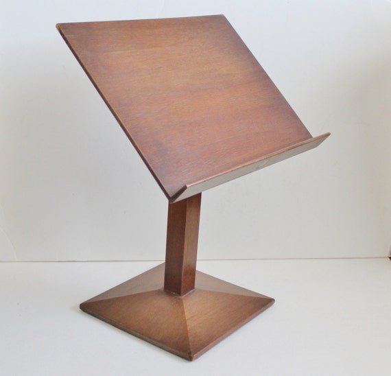 Vtg 50s Wooden Lectern table top music stand podium mid