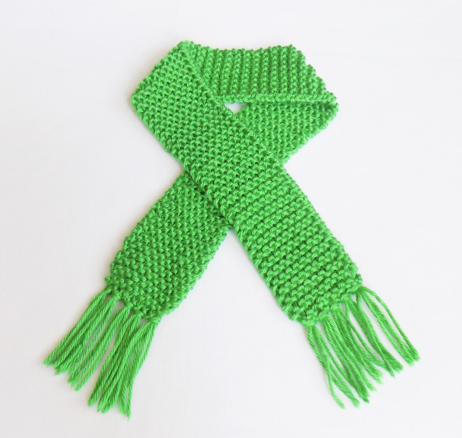 Green Knit Baby Scarf Photo Prop Scarves Boy Girl Knitted May