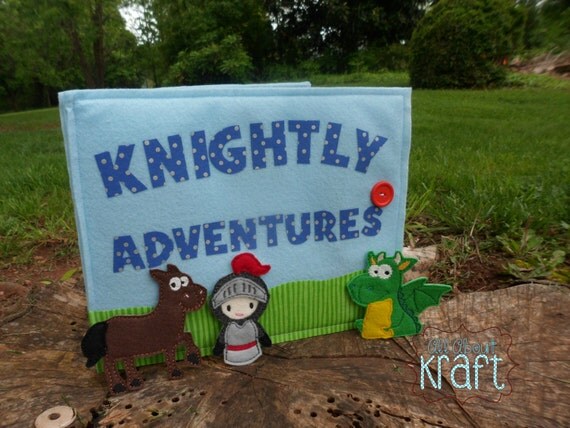 Items similar to Knightly Adventures Puppet Book, knight puppet set ...