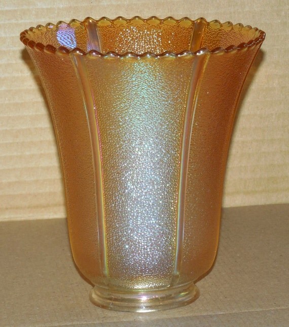 Vtg Gold Iridescent Glass Lamp Shade Sconce Chandelier