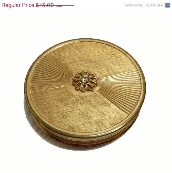Vintage Max Factor Compact with Powder Puff & by thejewelseeker