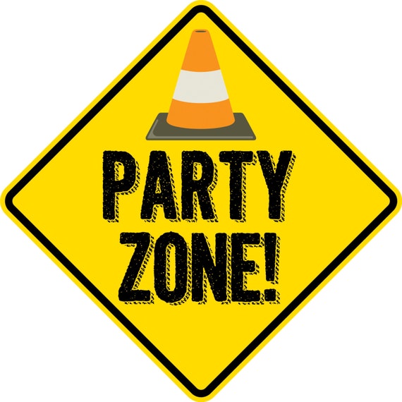 Construction birthday party poster sign PRINTED by OneFineParty