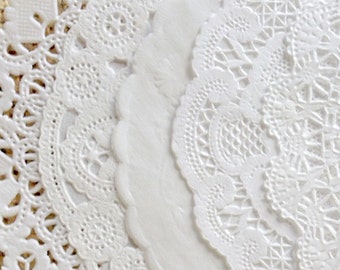 WHITE VARIETY PACK - Paper Doily in 4, 6, 8 or 10 Inch Sizes - You Choose The Doily Size & Quantity