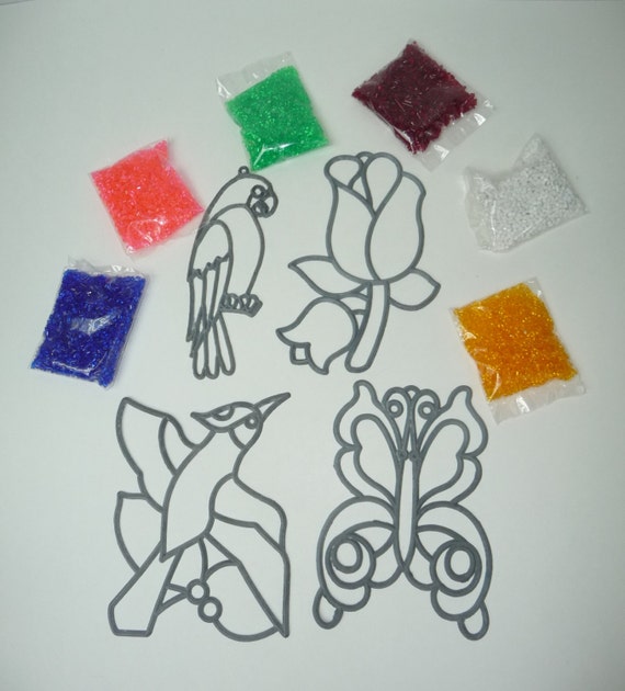 Vintage BakeaCraft Stained Glass Kit Friends Industries Rose