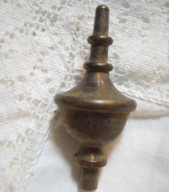 1 Small Antique Solid Spun Brass Finial by StarPower99 on Etsy