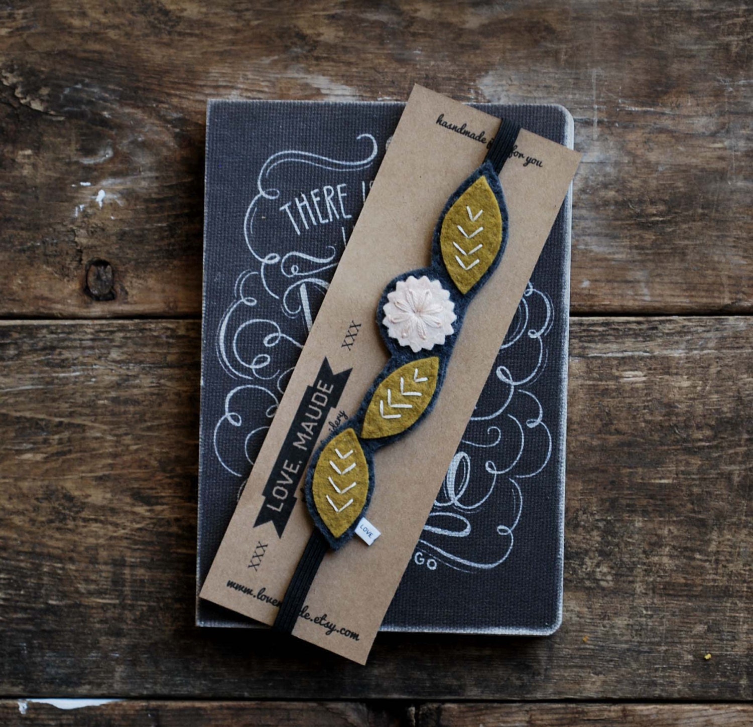 Felt Bookmark Hand Embroidered Bookmark by LoveMaude on Etsy