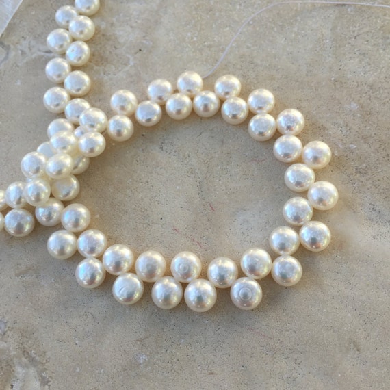 Pearl Coin Beads White Pearls Side Drill Coin Beads
