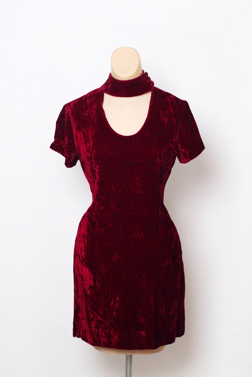Vintage Dress / 60s dress velvet / Retro Cocktail Party / Red