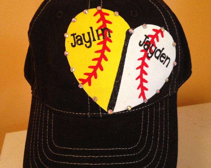 Baseball Softball Heart, Team Fan Gear, Sports Mom, House Divided Gear, Womens Baseball Cap
