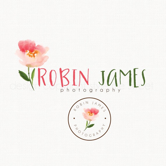 Watercolor Flower Logo Watermark logo Design by stylemesweetdesign