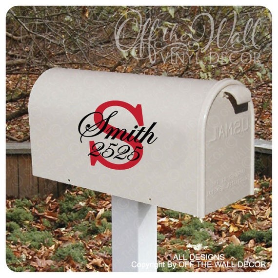 Vinyl Mailbox Lettering Decoration Decal by OffTheWallVinylDecor