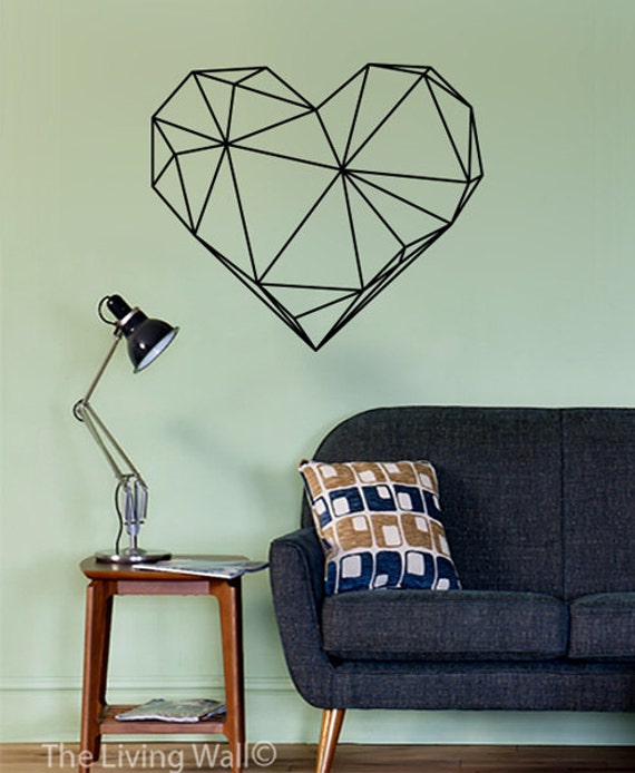 Geometric Heart Wall Decal Geometric Decal Modern by LivingWall