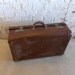 Vintage mid century brown globite luggage suitcase 1950s