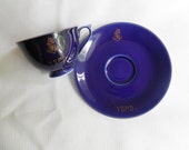 Rare Fukagawa Porcelain Demi Cup and Saucer with Imperial Japanese Navy Fouled Anchor