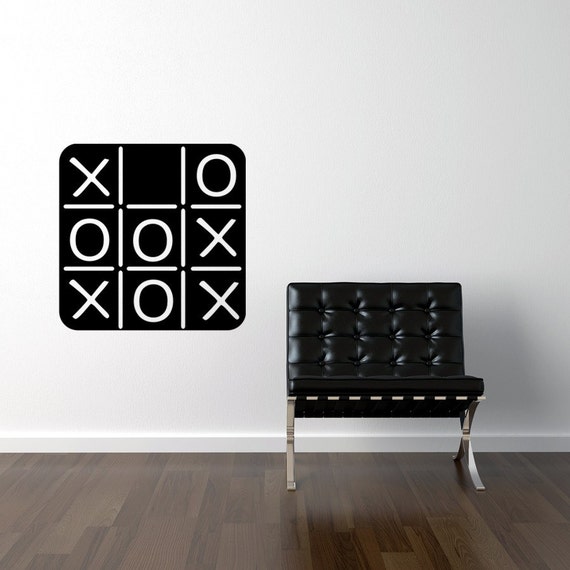 Tic Tac Toe Chalkboard Decal Tic Tac Toe Game, Chalkboard wall decal, Kids Chalk board vinyl decal